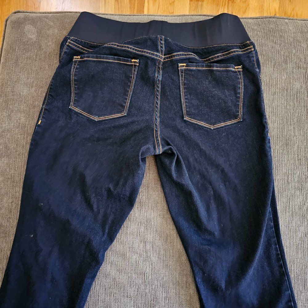 Old Navy Women Maternity Skinny Low Panels Pull On Denim Jeans Blue Size 8 - Picture 12 of 15
